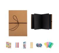 Jnchdghwa Bloc de Dibujo Plegable para Acuarela para Artistas y Estudiantes, Cuaderno de Bocetos con Interior de Cartulina Negra + Kit de Materiales para Manualidades