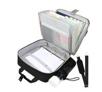 Jnchdghwa Bolsa para Carpetas con Cremallera y Anilla en D de 7,6 Cm, Capacidad para 700 Hojas, Compartimento para Portátil de 33 cm y de Cremallera.