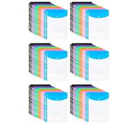 Jnchdghwa Paquete de 72 Carteras de Plástico con Bolsillos Perforados A4-11 Agujeros Carpeta Expandible Sobres de Bolsillo Carpetas de Archivos