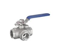 JNURGWLYH 1/2 "3/4" 1 "1-1/4" 2 "válvula de Bola de Rosca BSP de Acero Inoxidable 304 de Tres vías Tipo T válvula de Bola Tipo L DN15 DN20 DN25 DN32 DN40 DN50(L Type,1.25 Inch)