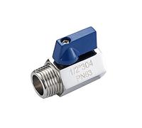 JNVFTCUX Mini válvula de Bola 2 vías 1/4", 3/8" y 1/2", Acero Inoxidable 304, Hembra x Macho(3/8 Inch)