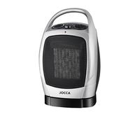 Calefactor Jocca cerámico con doble función: calor y ventilación. Además cuenta con un diseño compacto y ergonómico, oscilación de 60º, termostato regulable e indicador luminoso