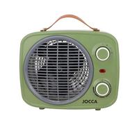 Jocca - Calefactor Eléctrico Vintage 2000W, Termoventilador de Sobremesa, Bajo Consumo, Termostato Regulable, 2 Velocidades, Función Ventilador, Seguridad Antivuelco, Indicador Luminoso