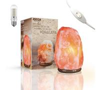 Jocca - Lámpara de Sal Natural del Himalaya/ 1-2kg con Base de madera/Interruptor y Bombilla/Ambiente relajante (Enchufe EU)