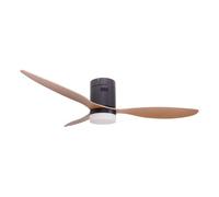 Jocca - Ventilador de Techo con Luz LED 132 cm, 3 Aspas 64 cm, Motor DC Silencioso con 6 Velocidades y Mando a Distancia, Negro