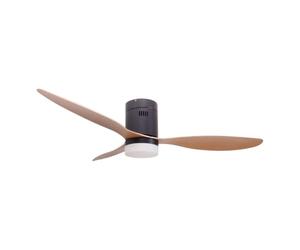 Jocca - Ventilador de Techo con Luz LED 132 cm, 3 Aspas 64 cm, Motor DC Silencioso con 6 Velocidades y Mando a Distancia, Negro