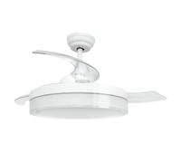 Ventilador de techo Jocca con luz LED CCT 36W, aspas retráctiles, 6 velocidades, mando a distancia, motor DC silencioso, temporizador 1-2-4-8h, función verano/invierno, luz regulable 3000K-6000K, Ø106