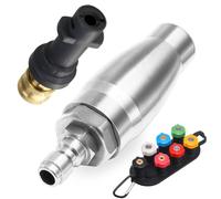 JOEJET Boquilla turbo para lavadora a presión, compatible con Karcher K2-K7 | Boquilla giratoria de acero inoxidable de 360°, 7 puntas de boquilla de lavado eléctrico con soporte