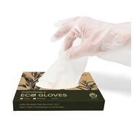 joeji's Kitchen 100 guantes ecológicos biodegradables desechables, tamaño grande, sin látex, con estrella, compostables y seguros para alimentos