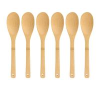 Joeji's Kitchen Juego de 6 Cucharas de Bambú - Kit de Utensilios de Cocina de Madera Elegantes y Fáciles de Limpiar