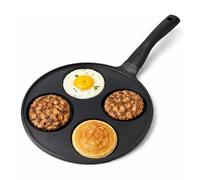 Joeji's Kitchen Sartén Tortitas - Antiadherente frigideira panquecas 4 Agujeros Sartén para Crepés de Desayuno 26 cm - Para Estufas de Gas y Cocinas de Inducción