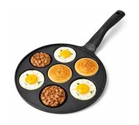 joeji's Kitchen Sarten Tortitas Crepes de 7 Agujeros 26.5cm - Frigideira Panquecas - Molde Crepes Antiadherente - Induccion Compatible - Fácil de limpiar - Perfecto para huevos tortillas y más