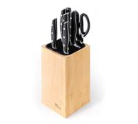 Joejis Porta cuchillos cocina Universal sin cuchillos - Bambú Soporte para Cuchillos - Ranuras adicionales para tijeras y varilla de afilado