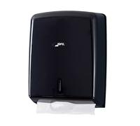 Jofel - Dispensador de Papel de Manos, Toallas Faciales, Dispensador de Papel Secamanos de Pared, hasta 600 Toallitas Zig-Zag, Higiénico, Carcasa ABS, Valor AH37600-MT, Negro Mate