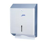 Jofel - Dispensador de Papel de Manos, Toallas Faciales, Dispensador de Papel Secamanos de Pared, hasta 600 Toallitas Zig-Zag, Antivandálico, Carcasa Inoxidable, Clásica AH12200, INOX Brillo