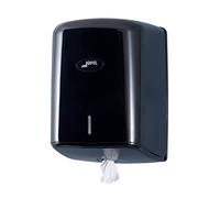 Jofel - Dispensador de Papel en Bobina hasta 205mm Mecha en Continuo, Bobina Especial para Dispensar por el Centro de la Base, Maxima Higiene, Carcasa ABS, Valor AG47600, Negro