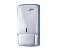 Jofel - Dosificador de Jabón para Pared, Rellenable con Jabón Líquido Capacidad de 0.85L, Dispensador Jabón Baño, Antivandálico y Robusto, Antigoteo y Anticorrosión, Futura AC53550, Inox. Brillo
