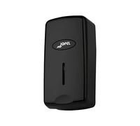 Jofel - Dosificador de Jabón para Pared, Rellenable con Jabón Líquido Capacidad de 1L, Dispensador Jabón Baño, Carcasa ABS Resistente, Antigoteo y Anticorrosión, Valor AC27650, Negro