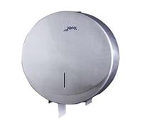 Jofel - Portarrollos de Papel Higiénico Industrial Mediano, Dispensador de Papel en Rollos de hasta 300m, max. 220mm Diámetro, Mandril 45mm, Acero Inox. Satinado AISI 304 Antivandálico, Futura AE25000