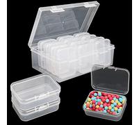 Jogoico 12 Piezas Caja Plastico Pequeña con Tapa, 6.5x4.5x2cm Reutilizable | Cajas Almacenaje Pequeña Cajas Transparentes Organizadores Apilables para Abalorios Bisutería Pintar Diamantes