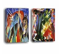 John Coltrane - Icolorful 2 piezas Franz Marc Cuadros Modernos Impresión Lienzo Pared Arte Póster de Decoración de Pared Para Sala de Estar Imagen de Decoración (40x48 cm (15x19 pulgadas), enmarcado)