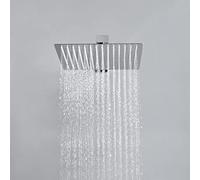 JOHO 8 Pulgadas Rociador para Ducha de Alta Presión, Cuadrado Cabezal de Ducha Lluvia de Acero Inoxidable Alcachofa Ducha con ducha boquillas antical, G1/2'', 20x20cm Cromo