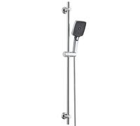 JOHO Barra de Ducha 100cm con Alcachofa de Ducha 3 funcións, Acero inoxidable Columna Ducha con Soporte Ajustable y Manguera, Cromado