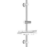 JOHO Barra de Ducha de Acero Inoxidable, Columna Ducha Sin Grifo con Soporte de Alcachofa y Soportes de pared Ajustable Adaptarse a los orificios existentes, Estante, 70 cm Cromo