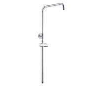 JOHO Barra de ducha de acero inoxidable con fijaciones de pared variables, Barra de pared para ducha de lluvia, Columna de ducha Reuglable 69-111 cm con Soporte de Alcachofa, Cromo