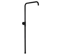 JOHO Barra de ducha de acero inoxidable con fijaciones de pared variables, Barra de pared para ducha de lluvia, Columna de ducha Reuglable 69-111 cm, Negro