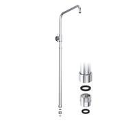 JOHO Barra de ducha de acero inoxidable con fijaciones de pared variables, Barra de pared para ducha de lluvia, Columna de ducha Reuglable 69-111 cm con Adaptador roscado, Cromo