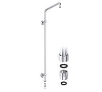 JOHO Barra de ducha de acero inoxidable con fijaciones de pared variables, Barra de pared para ducha de lluvia, Columna de ducha 91 cm con Adaptador roscado, Cromo