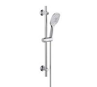 JOHO Barra Ducha Cromado 70 cm Columna Ducha INOX con Deslizador y Soporte de Pared Ajustable,Sin Grifo,Con Ducha Mano con 3 funcións 12x10cm