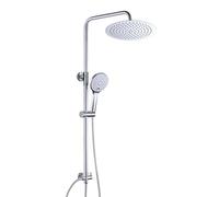 JOHO Columna de Ducha Acero Inoxidable sin Grifo Thermostato, Set Ducha con Barra Altura Adjustable con Ducha Mano Alcachofa y Cabezal Rociador Lluvia 20cm, Cromo
