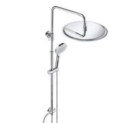 JOHO Columna de Ducha Acero Inoxidable sin Grifo Thermostato, Set Ducha con Barra Altura Adjustable con Ducha Mano Alcachofa y Cabezal Rociador Lluvia 30cm, Cromo