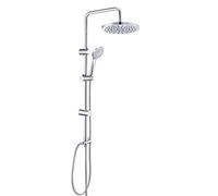 JOHO Columna de Ducha en Acero INOX sin Grifo Termostático, Conjunto ducha con Barra Ducha Altura Adjustable, Cabezal Ducha Lluvia ABS 20 cm, Cromo