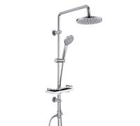 Görbach Columna de Hidromasaje sin Grifo Set Ducha Acero Inoxidable Altura Adjustable Conjunto Set Juego Ducha Baño con Ducha Mano, Estante y Cabezal Ducha Rociador ABSD20cm