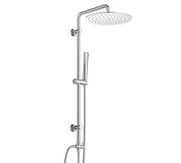 JOHO Columna de Ducha sin Grifo Set Ducha de Altura Ajustable Acero Inoxidable Sin Thermostatocon Alcachofa Cabezal Ducha Lluvia 25cm cromo