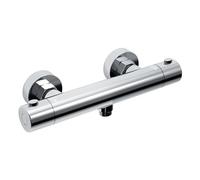 JOHO Grifo Ducha Termostatico, Mezclador Termostatico de Ducha, Grifería de Bañera de Pared de 38 ℃ cromado redondo