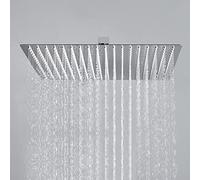 JOHO Rociador superior de ducha 16 Pulgadas, Cabezal de Ducha Lluvia Grande 40cm de fácil cuidado, Alcachofa de Ducha acero inoxidable 304 con ducha antical, Cuadrado 40x40cm Cromado