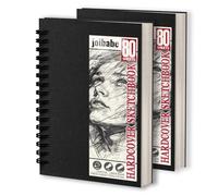 joibabe Paquete de 2 cuadernos de bocetos A5 de tapa dura encuadernados en espiral de 100 g/m², 160 hojas (320 páginas), papel de dibujo blanco natural, cuadernos de bocetos profesionales para niños y