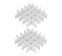 JOINPAYA 16 Piezas Separadores Ajustables de Cajones de Plástico Blanco Diseño de Rejilla para Organizar Ropa Interior y Maximizar Espacio en Soluciones Personales de Almacenamiento