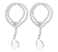 JOINPAYA 2 Piezas Sujetador Decorativo para Cortinas Cuentas Magnético | Perlas y Metal, Agarre Antideslizante Reutilizable, para Paneles Ligeros y Pesados en Salón y Puertas