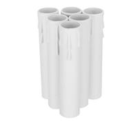 JOINPAYA 20piezas Tubo Plástico para Base de Vela Decorativa Diseño Lágrima Resistente y Reutilizable de Unidades Blanco Fácil Instalación para Hogar y Oficina
