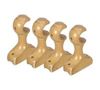 JOINPAYA 4 Piezas Soporte de Pared para Barra de Cortina de Madera 29 Mm | Color Caqui, Distancia entre Orificios de 60mm, Instalación Mural y Protección contra Arañazos