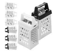 JOINPAYA 8 Piezas Rallador de Queso de Acero Inoxidable Mini, Rallador de Cocina de Cuatro Caras Asa, Plata, para Queso E Ingredientes, Fácil Limpieza y Almacenamiento, Cocina
