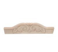 JOINPAYA Aplique de Madera Tallada de 30cm, Panel Floral Vintage Europeo | Madera Maciza Natural sin Pintar, Superficie Pulida y Veta Visible, Instalación Sencilla para Aparadores y Entradas