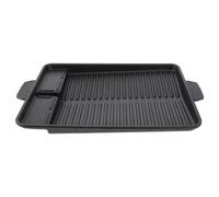JOINPAYA Bandeja para Hornear Portátil, Bandeja para Barbacoa Portátil Rectangular, Aleación de Aluminio, Negro, Antiadherente, Ligera, para Pollo y Cerdo, Hogar y Exterior