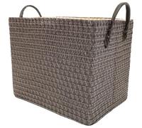 JOINPAYA Caja Organizadora de Almacenamiento para Ropa y Juguetes, Café | PP Resistente con Asas, Diseño Decorativo, para Lavadero, Escritorio, Cojines y Hogares Pequeños