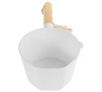 JOINPAYA Cucharón de Madera Reutilizable para Cocina y Baño Mango Largo Pala de Agua de Color Claro para Uso Diario y Transferencia de Líquidos
